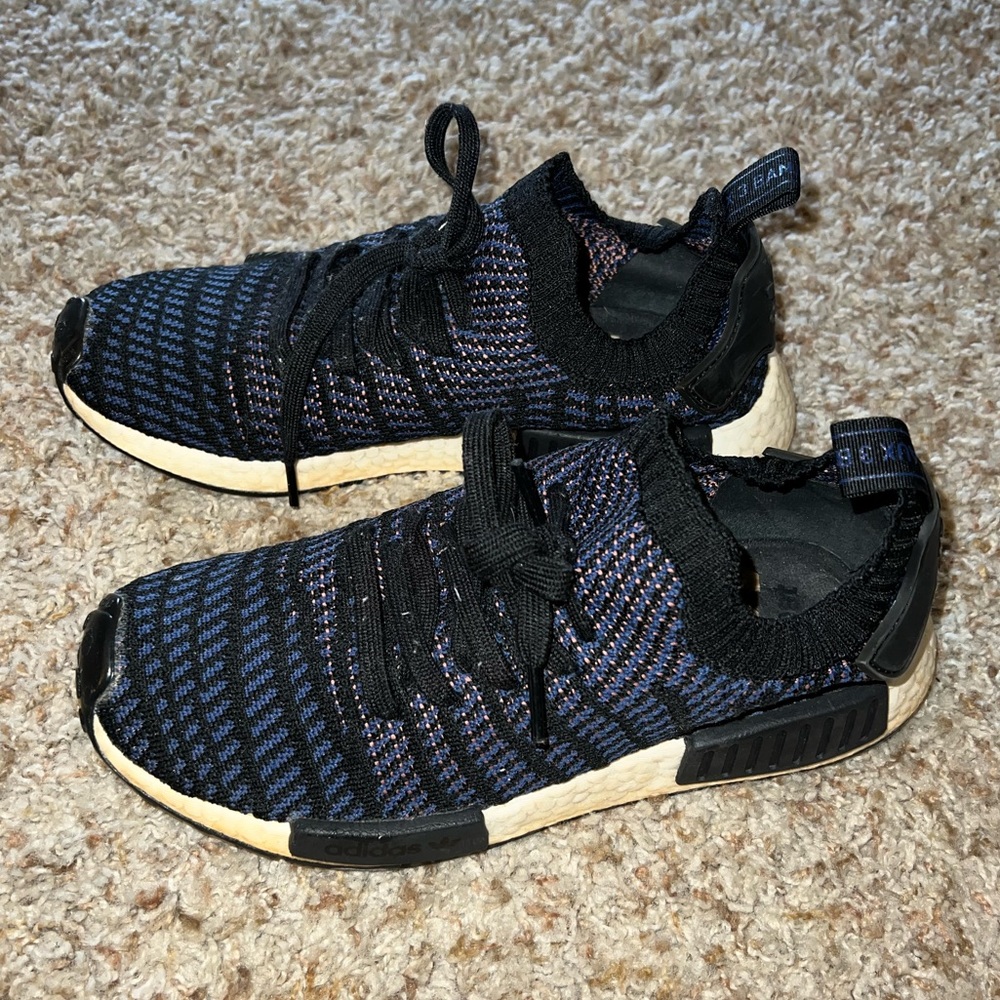 Adidas NMD Purple Blue Knit Sneakers Running Shoes Womens 9